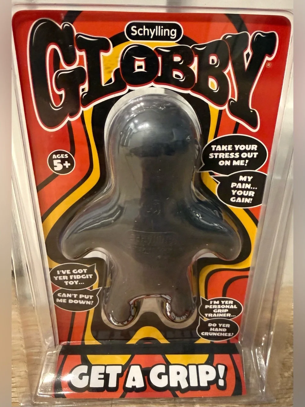 SCHYLLING GLOBBY GET A GRIP BLACK FIDGET TOY PERSONAL GRIP TRAINER TRENDING  NIB